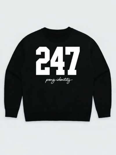 247 Sweatshirt | Minimal Number Graphic Crewneck – Peng Identity