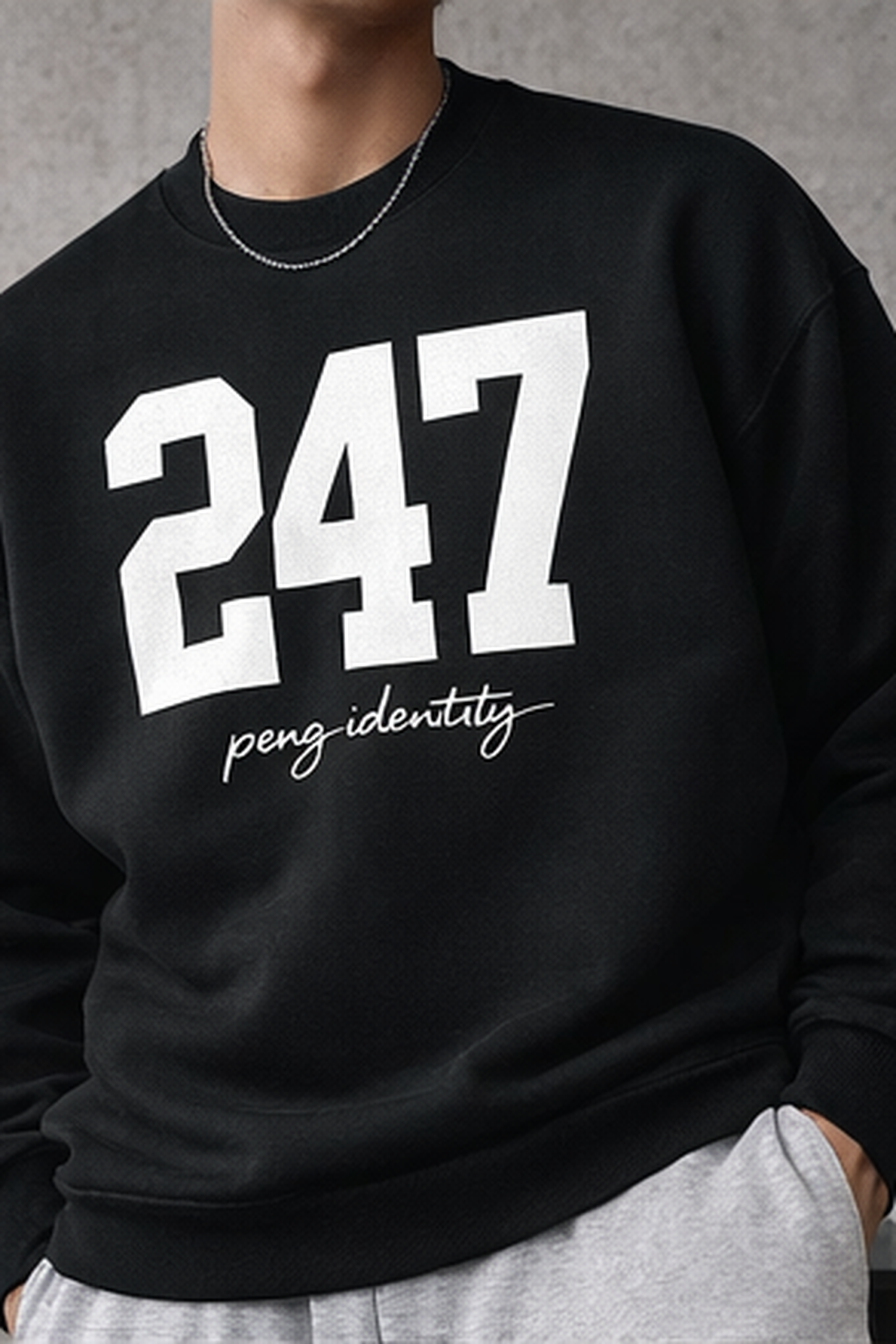 247 Crewneck Sweatshirt – 24/7 Hustle Streetwear | Peng Identity - Image 2