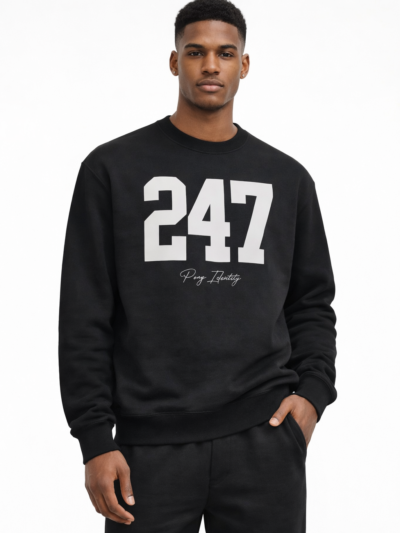 247 Sweatshirt | Minimal Number Graphic Crewneck – Peng Identity