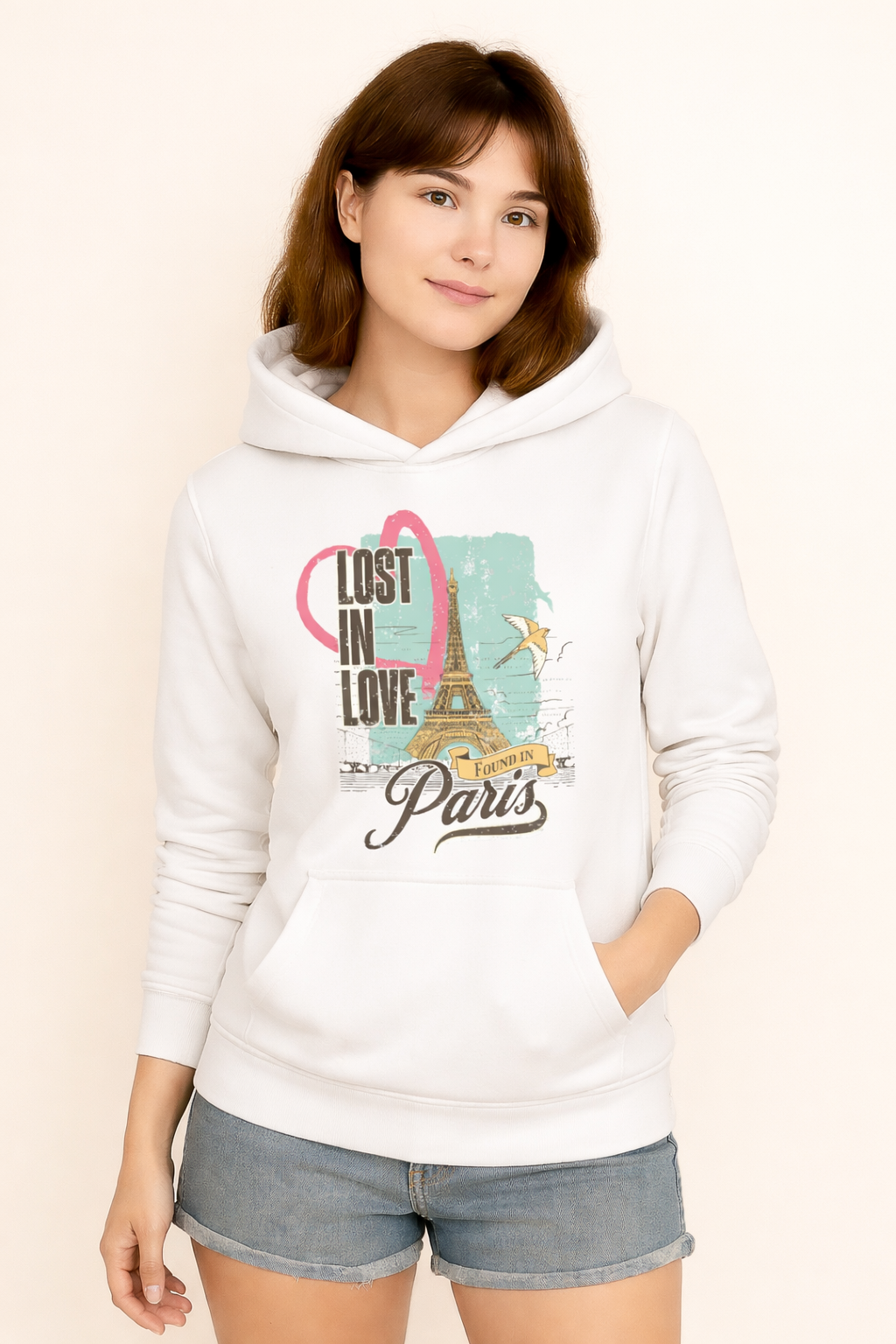 Lost in Love Paris Hoodie – Romantic Travel Graphic Hoodie | Unisex Streetwear - Image 2