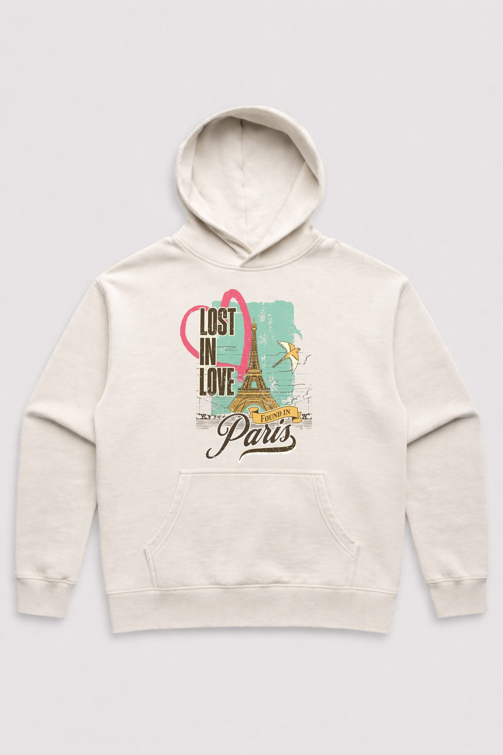 Lost in Love Paris Hoodie – Romantic Travel Graphic Hoodie | Unisex Streetwear
