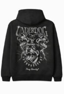 Underdog hoodie by Peng Identity black hoodie with strength graphic back print