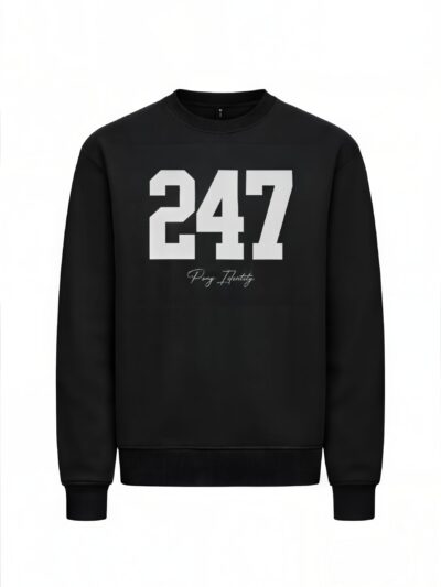 247 Sweatshirt | Minimal Number Graphic Crewneck – Peng Identity