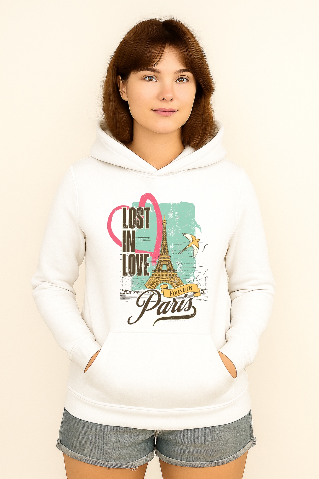 Short-Fit Sporty Round Neck T-shirt - White