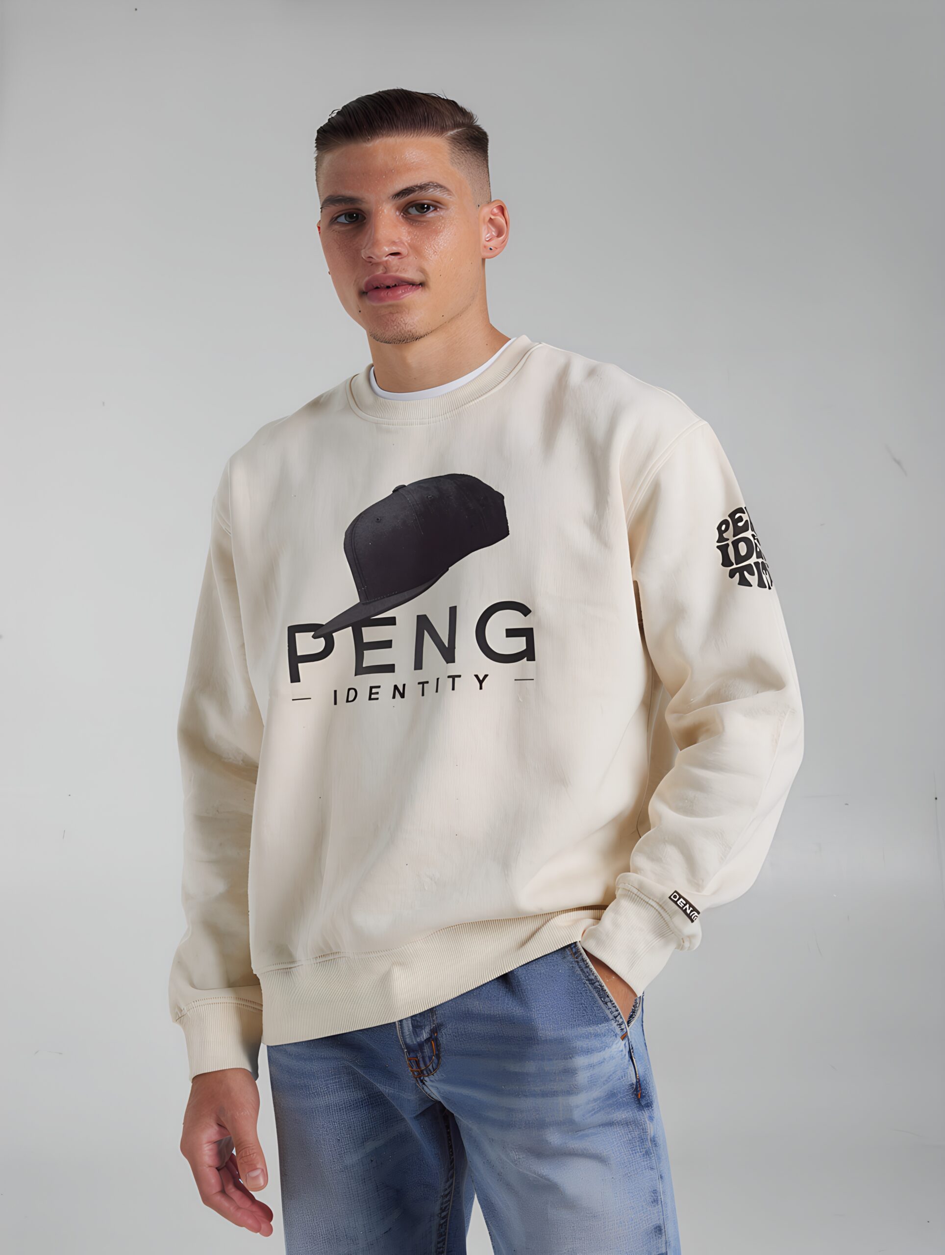 Peng Identity Signature Crewneck – Sand - Image 2